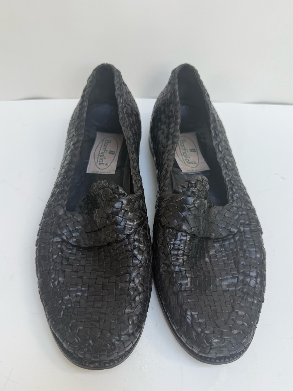 Bonfiglioli Black man Leather Loafer Slip On Shoe Men Sz 8.5 made In Italy